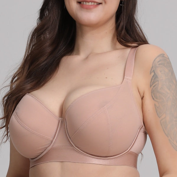 PINQLIME Amara Sheer Mesh Unlined Support Bra for Big Busts