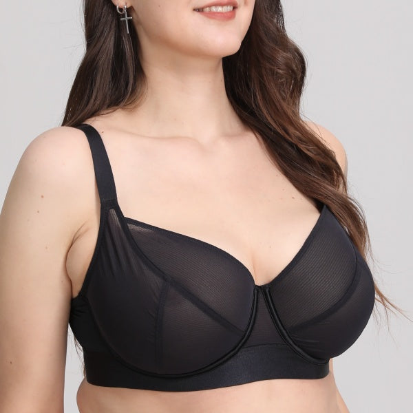 PINQLIME Amara Sheer Mesh Unlined Support Bra for Big Busts
